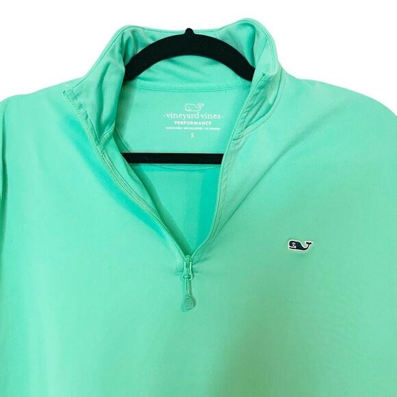 ❌SOLD❌ Vineyard Vines Performance 1/4 Quarter Zip Pullover Sea foam Green Men S - Picture 3 of 4